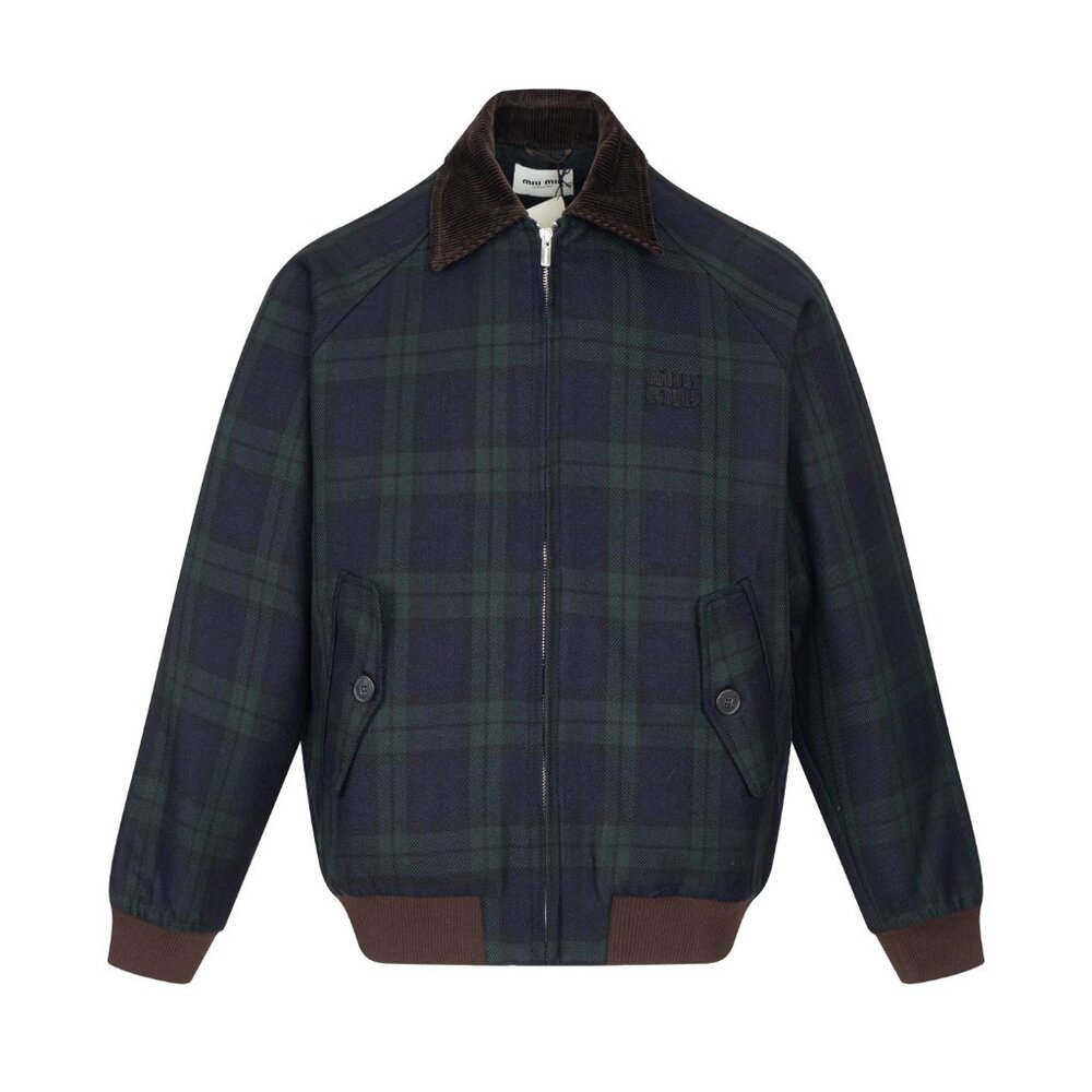 Miu Miu Women's Checked Twill Blouson Jacket